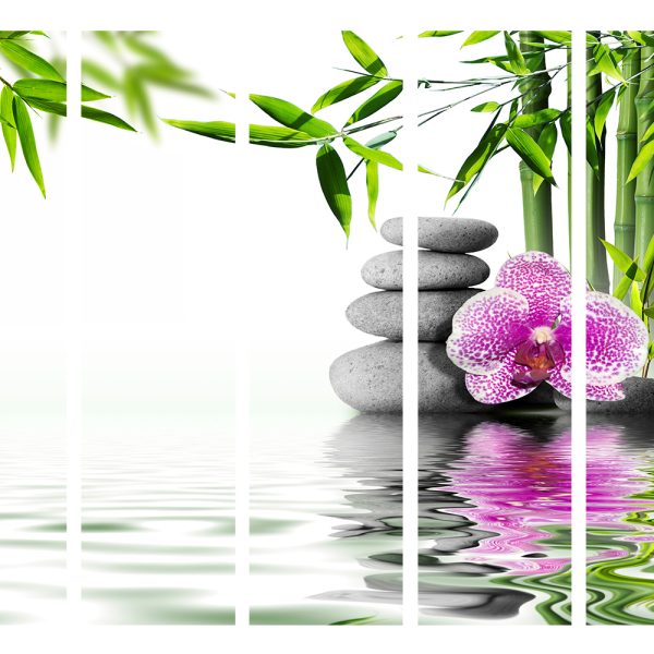 Paraván – Water Lily and Zen Stones [Room Dividers] Paraván – Water Lily and Zen Stones [Room Dividers]