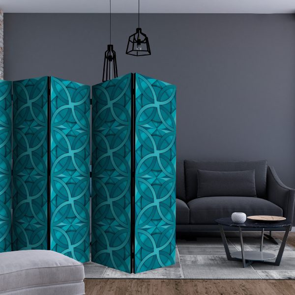 Paraván – Geometric Turquoise II [Room Dividers] Paraván – Geometric Turquoise II [Room Dividers]