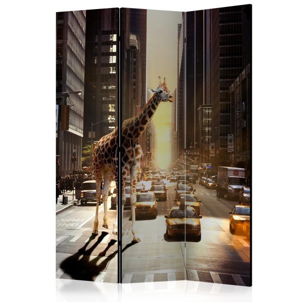 Paraván – Giraffe in the Big City II [Room Dividers] Paraván – Giraffe in the Big City II [Room Dividers]