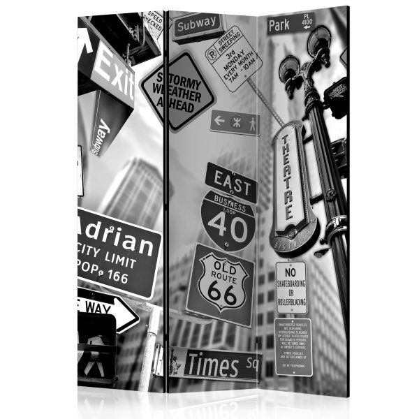 Paraván – Road to Manhattan (Black and White) II [Room Dividers] Paraván – Road to Manhattan (Black and White) II [Room Dividers]