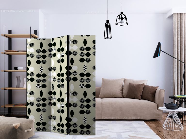 Paraván – Black and White Dots [Room Dividers] Paraván – Black and White Dots [Room Dividers]