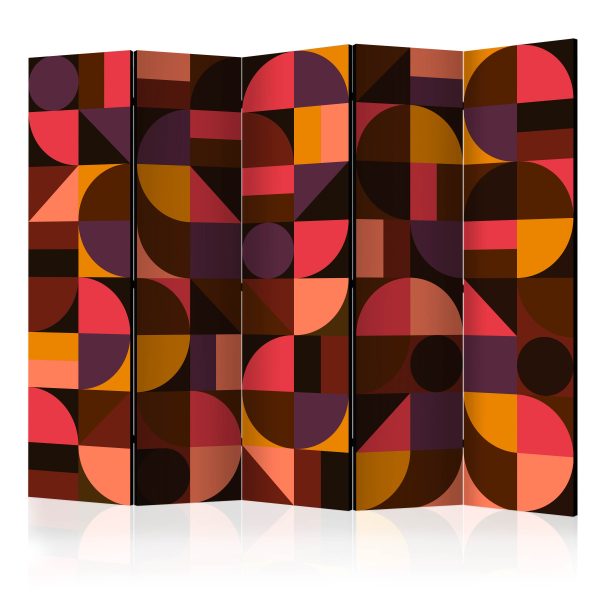 Paraván – Geometric Mosaic (Red) [Room Dividers] Paraván – Geometric Mosaic (Red) [Room Dividers]