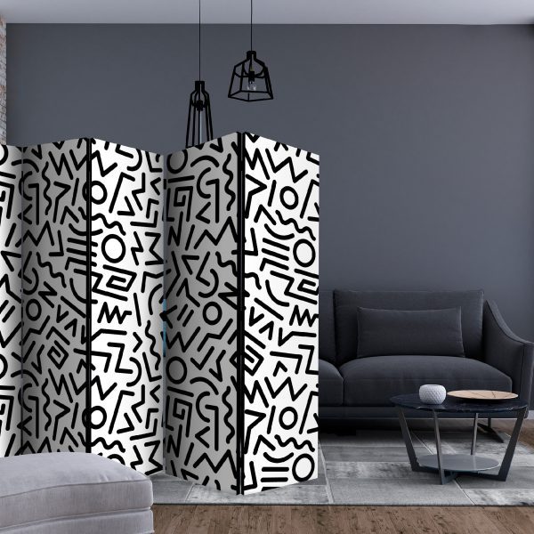 Paraván – Black and White Maze II [Room Dividers] Paraván – Black and White Maze II [Room Dividers]