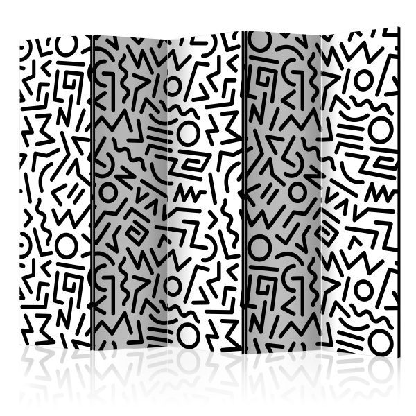 Paraván – Black and White Maze [Room Dividers] Paraván – Black and White Maze [Room Dividers]