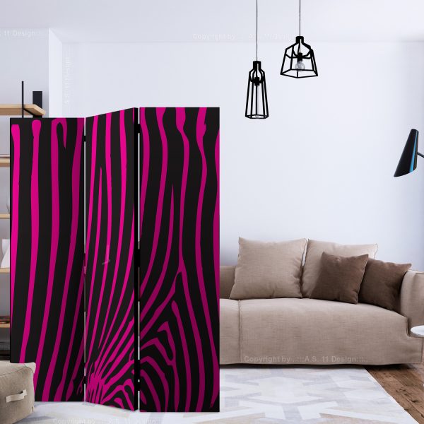 Paraván – Zebra pattern (violet) [Room Dividers] Paraván – Zebra pattern (violet) [Room Dividers]