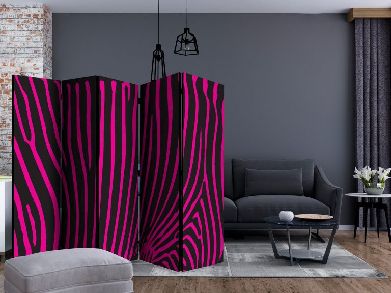 Paraván – Zebra pattern (violet) II [Room Dividers] Paraván – Zebra pattern (violet) II [Room Dividers]