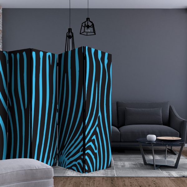 Paraván – Zebra pattern (turquoise) II [Room Dividers] Paraván – Zebra pattern (turquoise) II [Room Dividers]