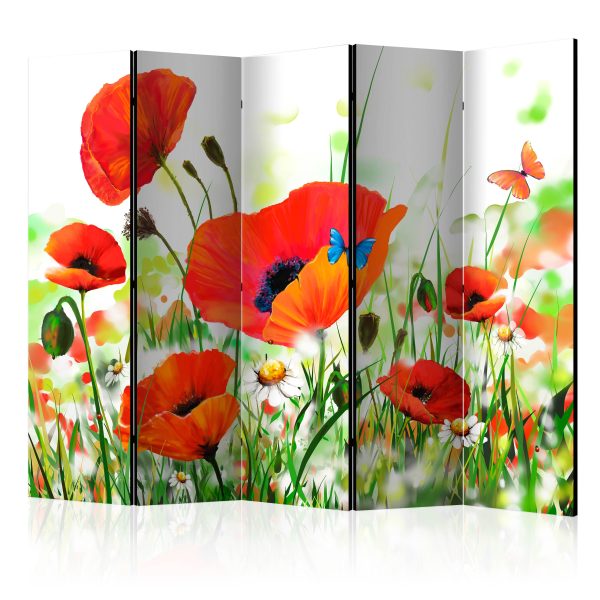 Paraván – Country poppies II [Room Dividers] Paraván – Country poppies II [Room Dividers]