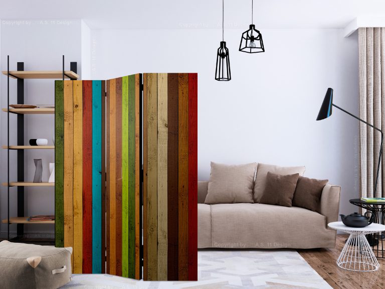 Paraván – Wooden rainbow [Room Dividers] Paraván – Wooden rainbow [Room Dividers]