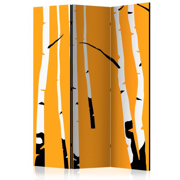 Paraván – Birches on the orange background [Room Dividers] Paraván – Birches on the orange background [Room Dividers]