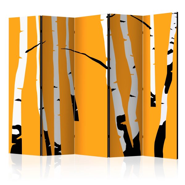 Paraván – Birches on the orange background II [Room Dividers] Paraván – Birches on the orange background II [Room Dividers]
