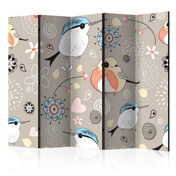 Paraván – Natural pattern with birds II [Room Dividers] Paraván – Natural pattern with birds II [Room Dividers]