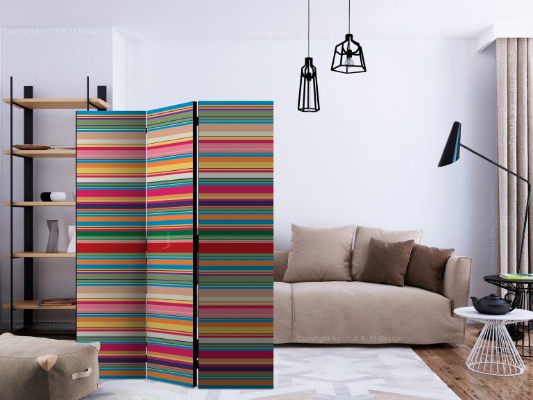 Paraván – Subdued stripes [Room Dividers] Paraván – Subdued stripes [Room Dividers]
