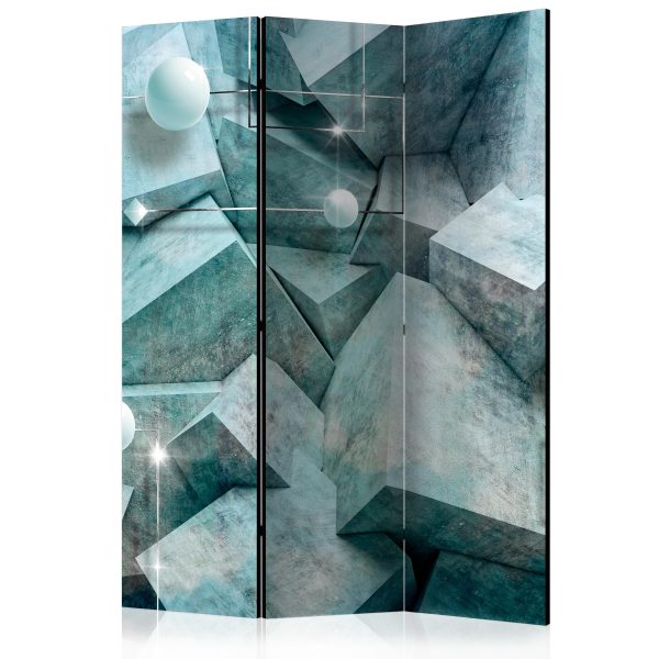 Paraván – Concrete Cubes (Green) [Room Dividers] Paraván – Concrete Cubes (Green) [Room Dividers]