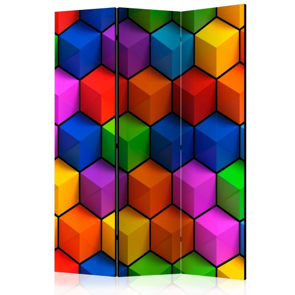 Paraván – Colorful Geometric Boxes [Room Dividers] Paraván – Colorful Geometric Boxes [Room Dividers]