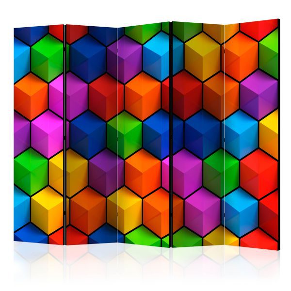 Paraván – Colorful Geometric Boxes II [Room Dividers] Paraván – Colorful Geometric Boxes II [Room Dividers]