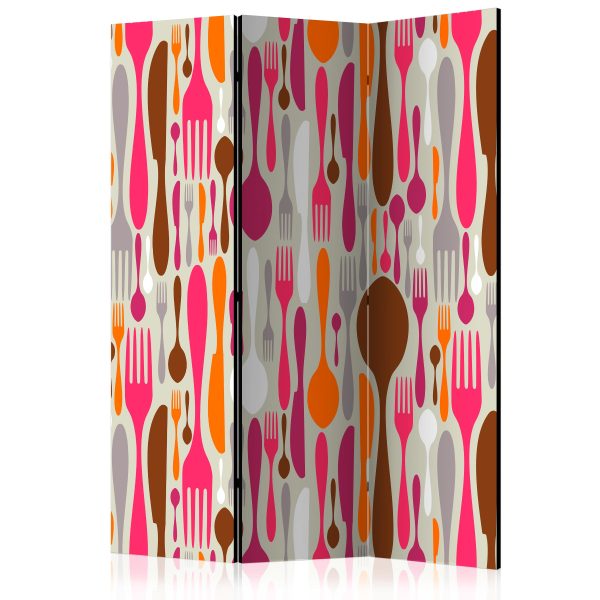 Paraván – Cutlery – pink and violet [Room Dividers] Paraván – Cutlery – pink and violet [Room Dividers]