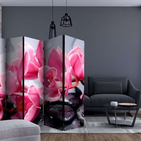 Paraván – Orchid flowers with zen stones II [Room Dividers] Paraván – Orchid flowers with zen stones II [Room Dividers]