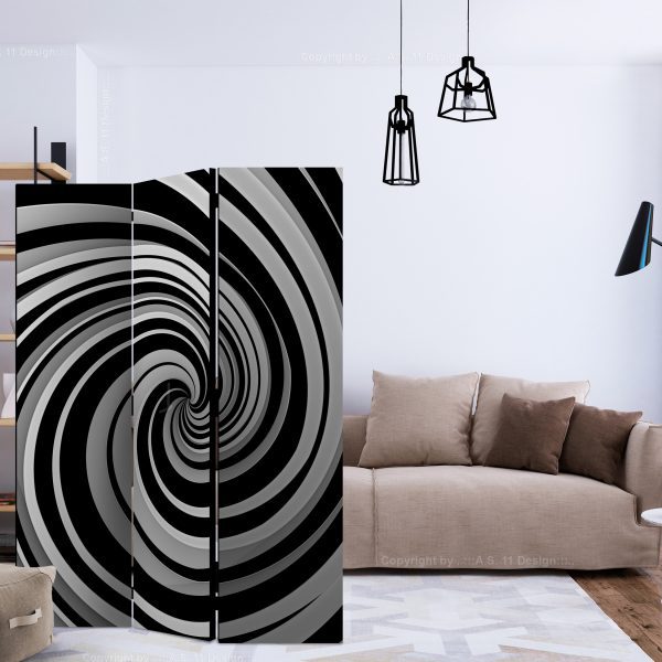 Paraván – Black and white swirl [Room Dividers] Paraván – Black and white swirl [Room Dividers]