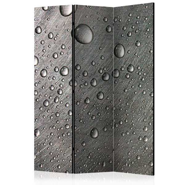 Paraván – Steel surface with water drops [Room Dividers] Paraván – Steel surface with water drops [Room Dividers]