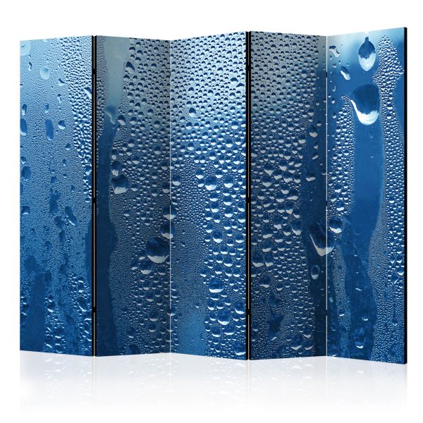Paraván – Water drops on blue glass II [Room Dividers] Paraván – Water drops on blue glass II [Room Dividers]