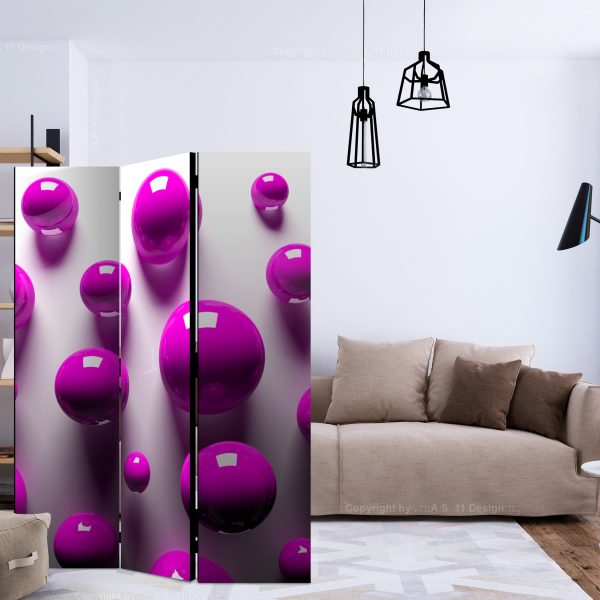 Paraván – Purple Balls [Room Dividers] Paraván – Purple Balls [Room Dividers]