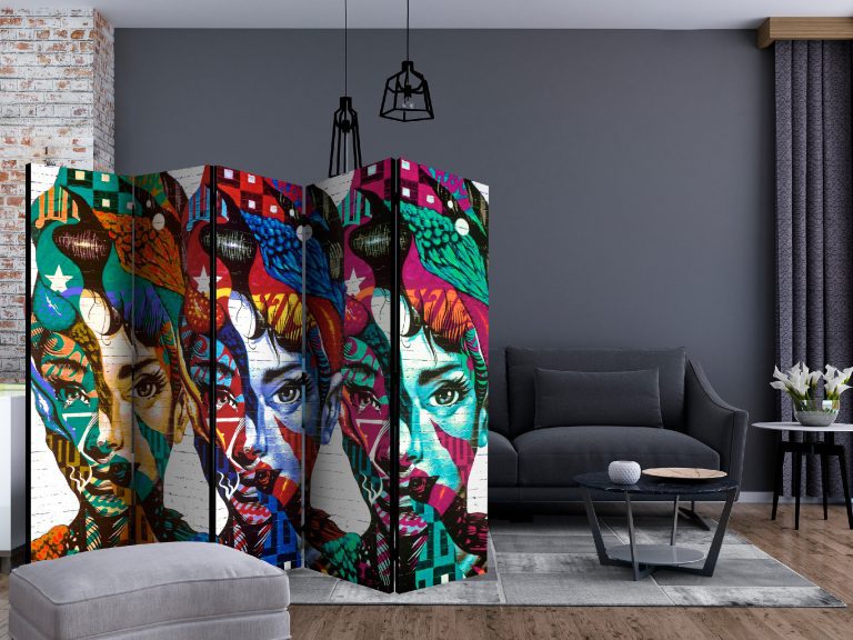 Paraván – Colorful Faces II [Room Dividers] Paraván – Colorful Faces II [Room Dividers]