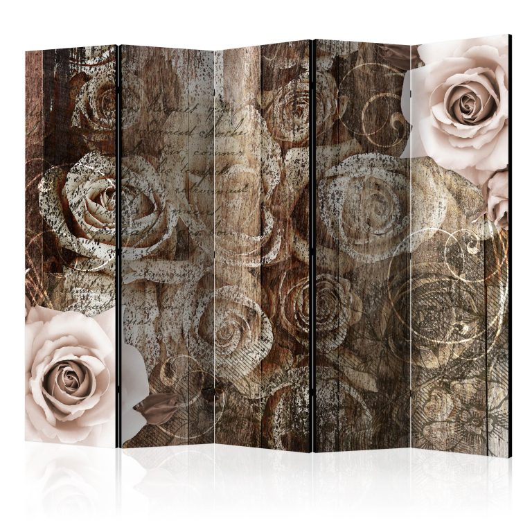 Paraván – Old Wood & Roses II [Room Dividers] Paraván – Old Wood & Roses II [Room Dividers]