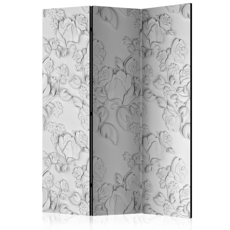 Paraván – White ornament: roses [Room Dividers] Paraván – White ornament: roses [Room Dividers]