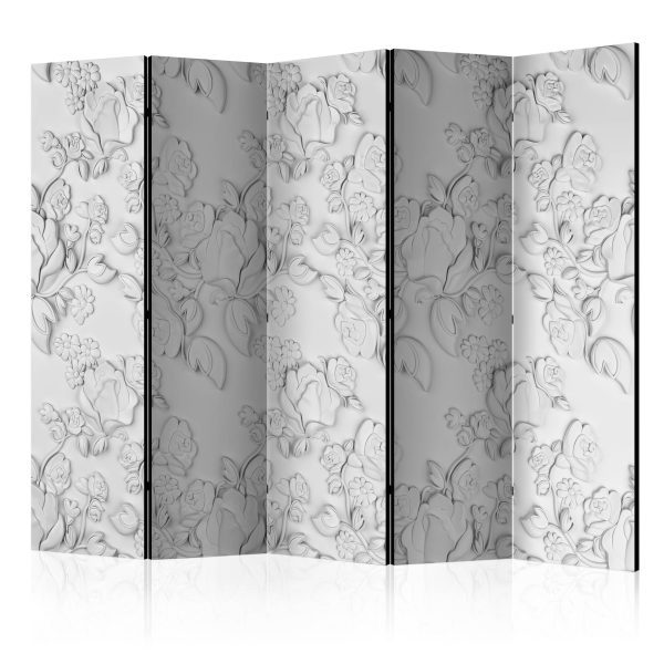 Paraván – White ornament: roses [Room Dividers] Paraván – White ornament: roses [Room Dividers]