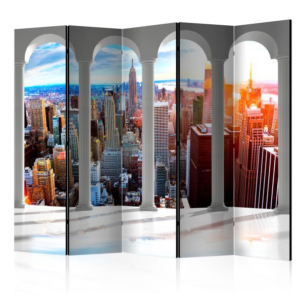 Paraván – Pillars and New York II [Room Dividers] Paraván – Pillars and New York II [Room Dividers]