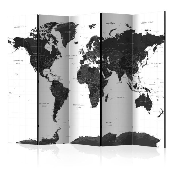 Paraván – Black and White Map II [Room Dividers] Paraván – Black and White Map II [Room Dividers]