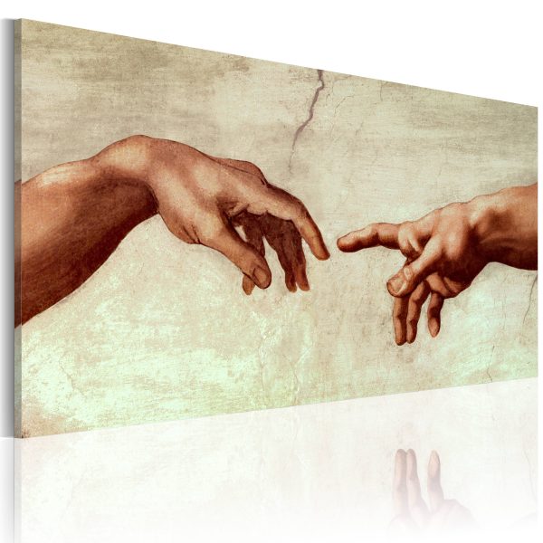 Ručně malovaný obraz – The creation of Adam: fragment of painting Ručně malovaný obraz – The creation of Adam: fragment of painting
