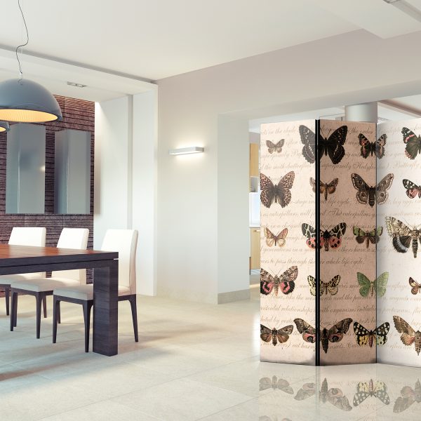 Paraván – Retro Style: Butterflies [Room Dividers] Paraván – Retro Style: Butterflies [Room Dividers]