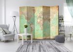 Paraván – Turquoise World Map  [Room Dividers] Paraván – Turquoise World Map  [Room Dividers]