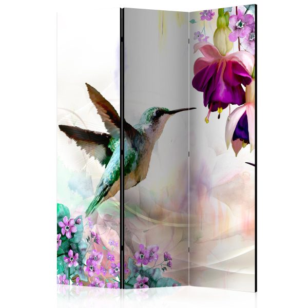 Paraván – Hummingbirds and Flowers II [Room Dividers] Paraván – Hummingbirds and Flowers II [Room Dividers]