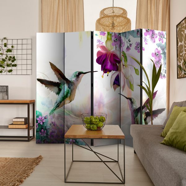 Paraván – Hummingbirds and Flowers II [Room Dividers] Paraván – Hummingbirds and Flowers II [Room Dividers]