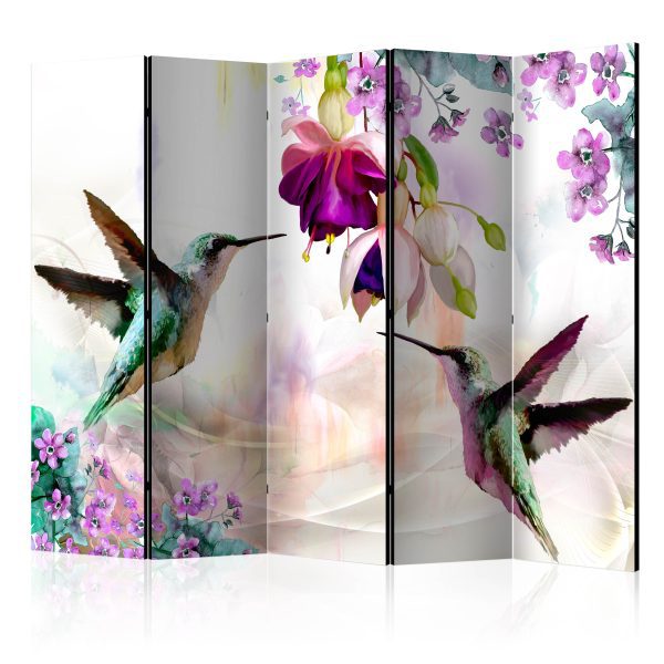 Paraván – Hummingbirds and Flowers [Room Dividers] Paraván – Hummingbirds and Flowers [Room Dividers]