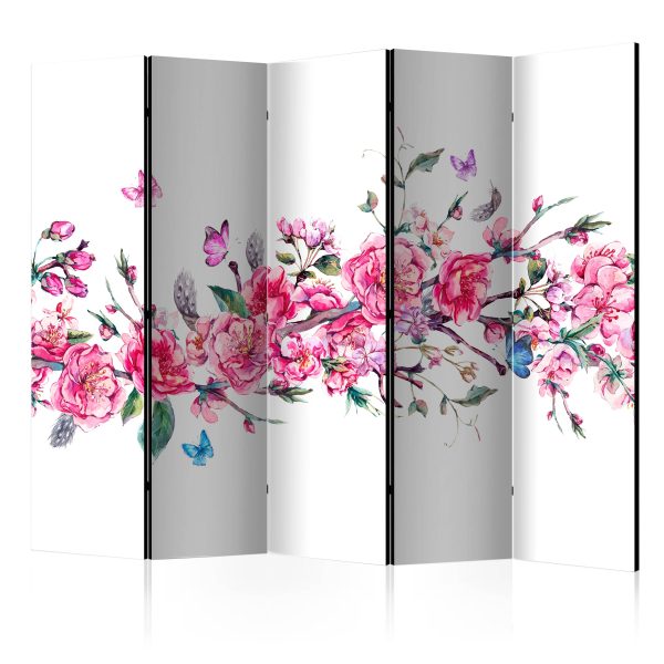 Paraván – Flowers and Butterflies [Room Dividers] Paraván – Flowers and Butterflies [Room Dividers]
