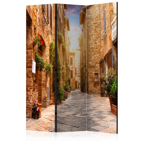 Paraván – Colourful Street in Tuscany [Room Dividers] Paraván – Colourful Street in Tuscany [Room Dividers]