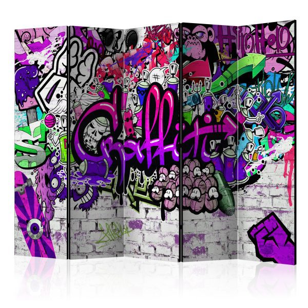 Paraván – Purple Graffiti [Room Dividers] Paraván – Purple Graffiti [Room Dividers]