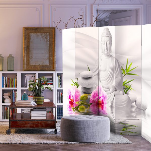 Paraván – Buddha and Orchids II [Room Dividers] Paraván – Buddha and Orchids II [Room Dividers]