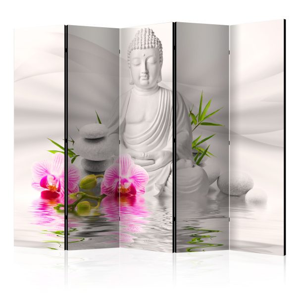 Paraván – Buddha and Orchids II [Room Dividers] Paraván – Buddha and Orchids II [Room Dividers]