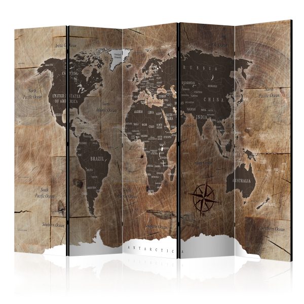Paraván – Room divider – Map on the wood Paraván – Room divider – Map on the wood