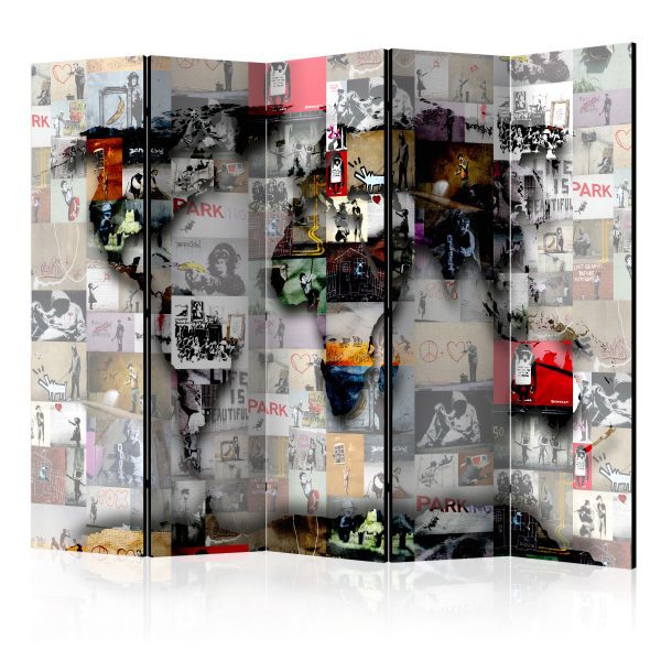 Paraván – Room divider – World map – Banksy Paraván – Room divider – World map – Banksy