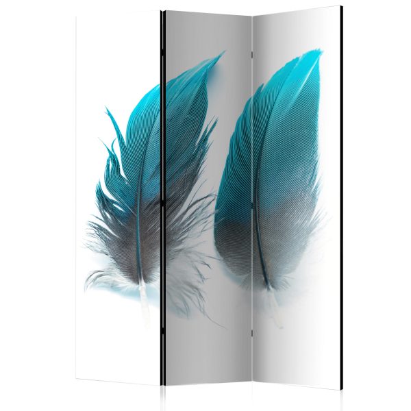 Paraván – Blue Feathers [Room Dividers] Paraván – Blue Feathers [Room Dividers]