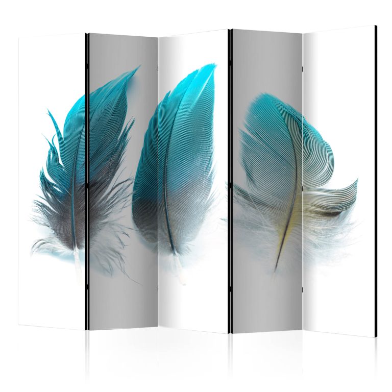 Paraván – Blue Feathers II [Room Dividers] Paraván – Blue Feathers II [Room Dividers]