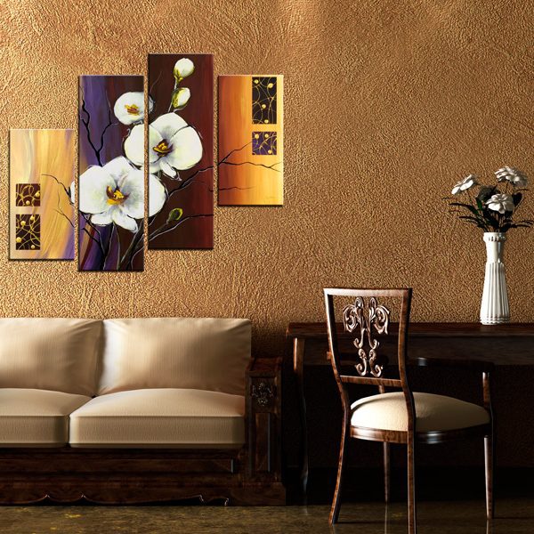 Ručně malovaný obraz – Bílá orchidea Ručně malovaný obraz – Bílá orchidea