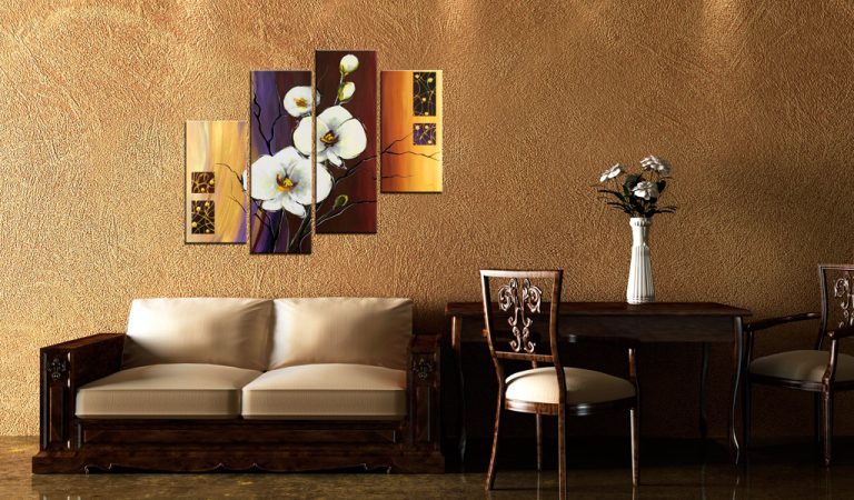 Ručně malovaný obraz – Bílá orchidea Ručně malovaný obraz – Bílá orchidea