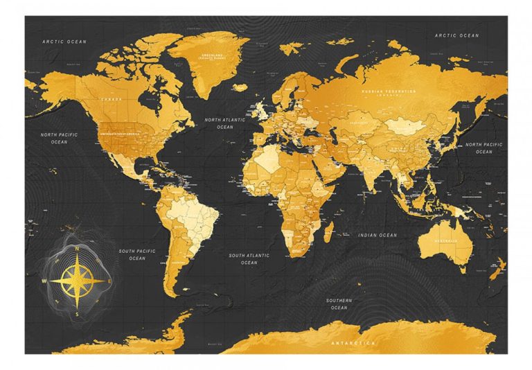 Mapa světa – zlatá Mapa světa – zlatá